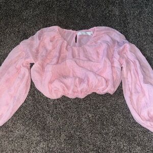 Astr Blush Sheer Blouse